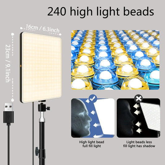 Elevate Your Content Creation with the Dimmable Portable Selfie Light and Adjustable Overhead Stand for Stunning Video Conferencing, Photography, and Live Streaming