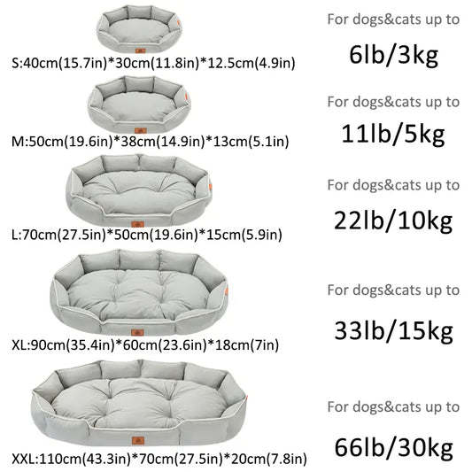Dog Bed All-Season Pet Nest Anti-Slip Soft Plush Pillow Warm Winter Luxury Sofa Cat Couch Washable Dog Paw Cushion Resting Area Durable Base