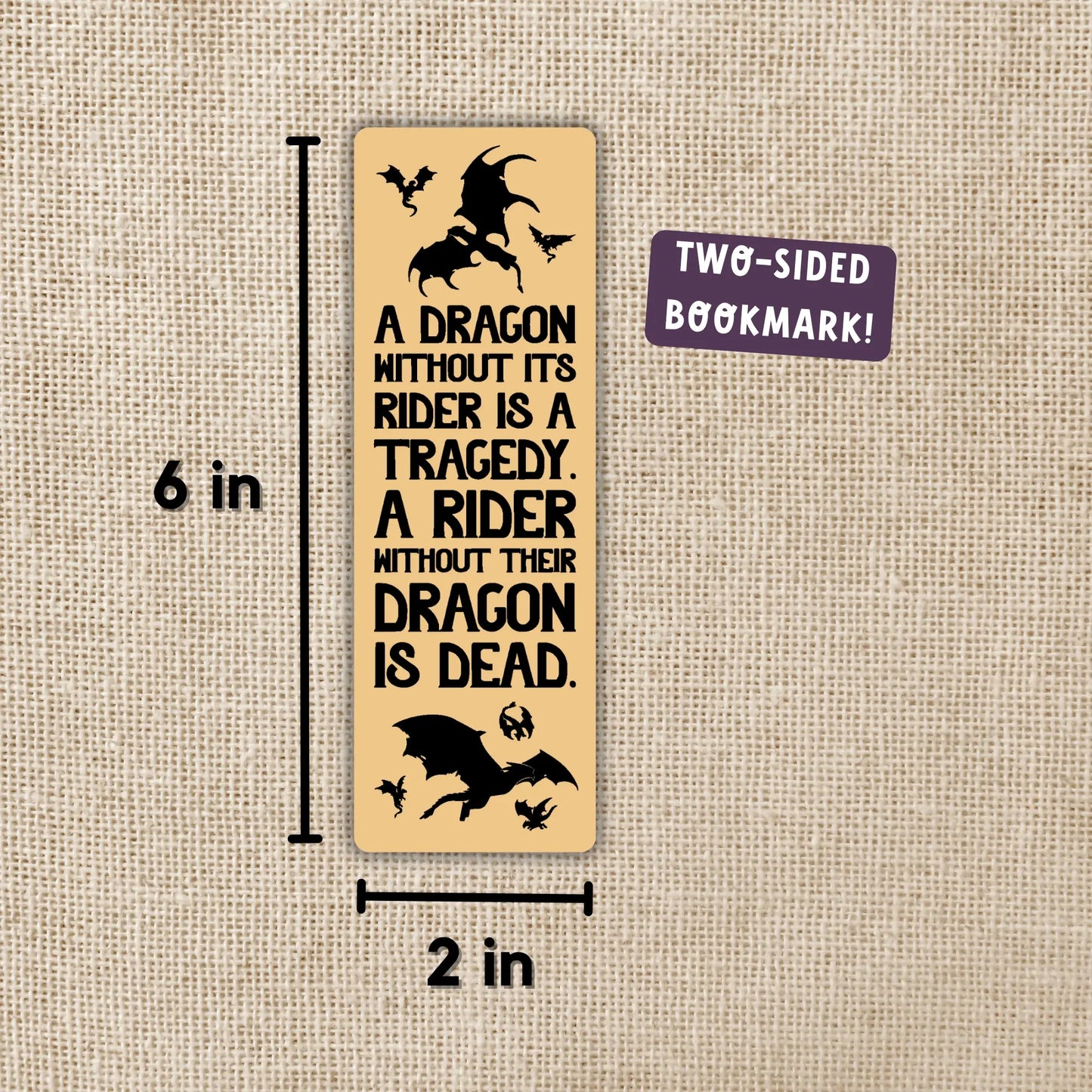 Dragon and Rider Quote Bookmark | Fourth Wing