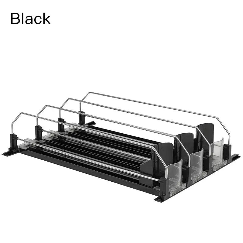 Effortless Beverage Dispensing: Adjustable Self-Pushing Dispenser & Stackable Organizer for Your Kitchen
