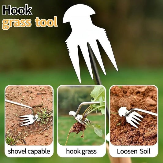 Transform Your Gardening Experience with the Ultimate Dual-Purpose Manual Hand Weeder Tool Featuring a Comfortable Wooden Handle