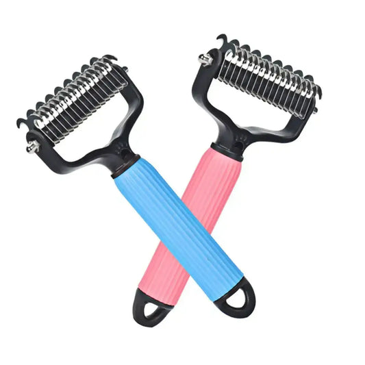 Elevate Your Dog's Grooming Experience with Our Professional Universal Detangling Comb - Stainless Steel Double-Sided Design for Effortless Shedding and Matted Hair Management