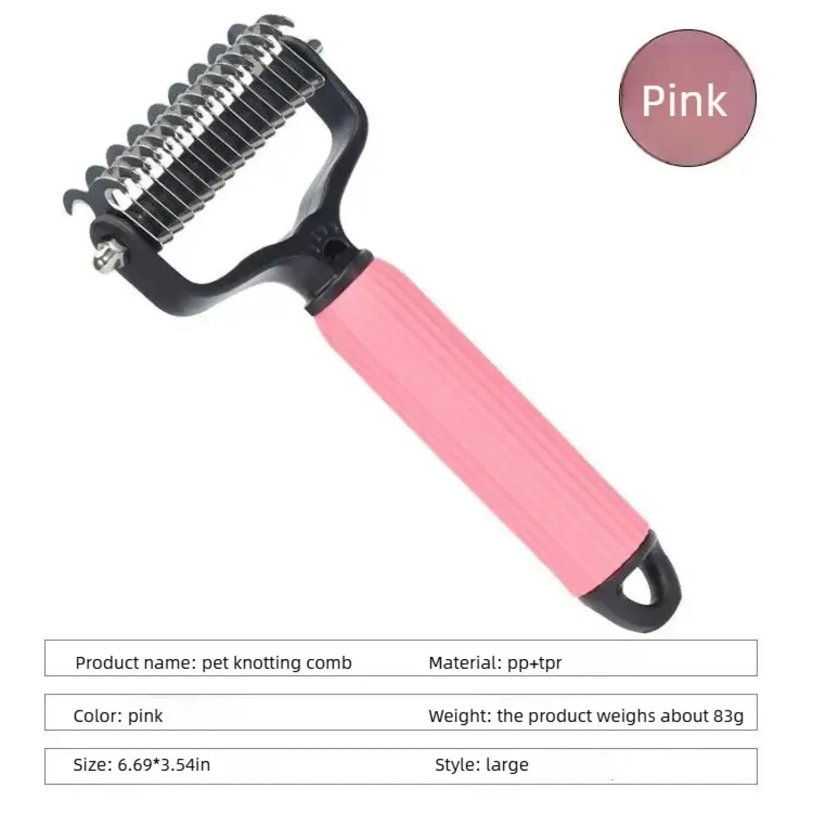 Elevate Your Dog's Grooming Experience with Our Professional Universal Detangling Comb - Stainless Steel Double-Sided Design for Effortless Shedding and Matted Hair Management