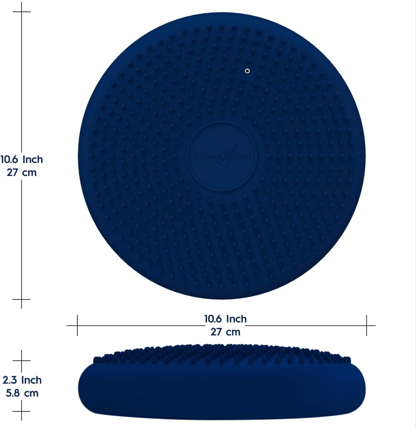 Bouncyband Wiggle Seat, Blue, 1-Pack – Small 10.75” D X 2.5” H Wobble Cushion for Kids Aged 3-7 – Sensory Tool Promotes Active Learning & Improves Productivity – Includes Pump for Easy-Inflation