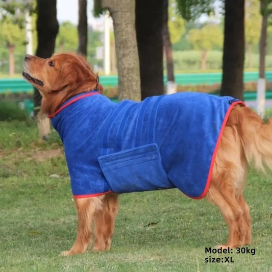 Quick-Drying Pet Bath Robe with Hook & Loop Fastener - Soft and Comfortable Grooming Towel for Dogs and Cats, Ideal Valentine’s Day Gift