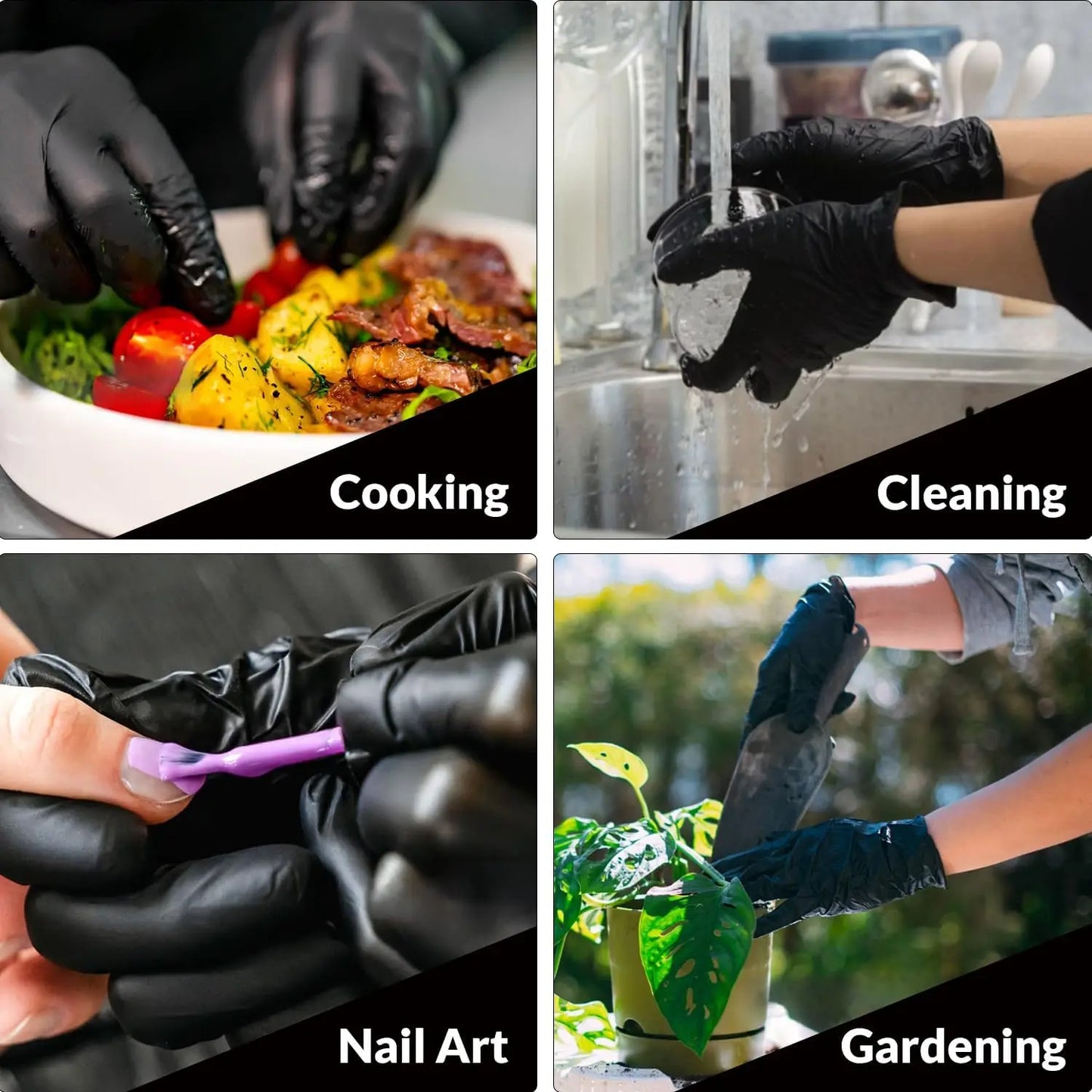 PROMEDIX P Heavy Duty 6Mil Nitrile Gloves - 100 Count Black Disposable, Latex-Free, Powder-Free, Reusable for Industrial, Automotive, Food Processing, Gardening, and Salon Use - Ideal for Cleaning and Pet Hair Removal