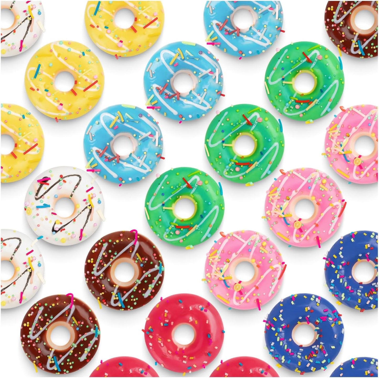 8Pcs Donut Stress Ball, 2" Artificial Donut Stress Relief Exercise Balls, Small Fake Donuts for Birthday Party Favors, Shop Decoration, Shooting Props Display
