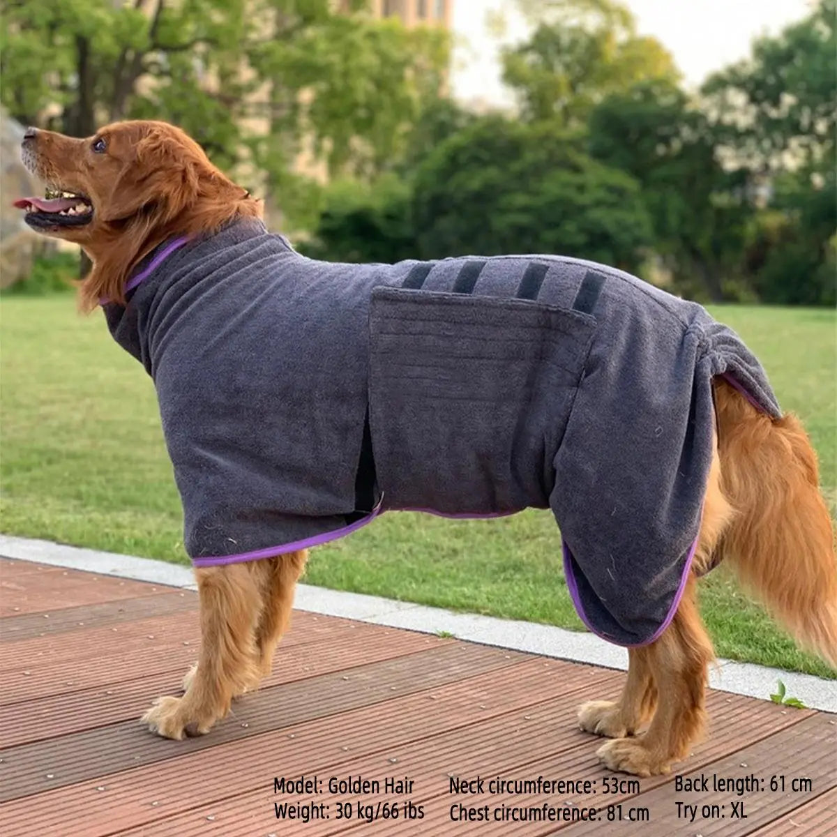 Quick-Drying Pet Bath Robe with Hook & Loop Fastener - Soft and Comfortable Grooming Towel for Dogs and Cats, Ideal Valentine’s Day Gift