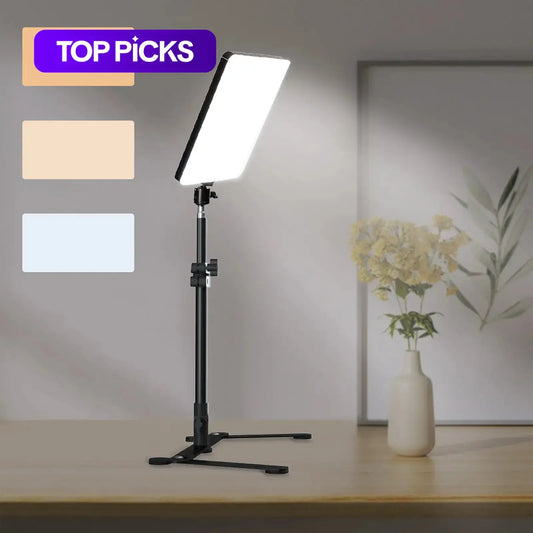 Elevate Your Content Creation with the Dimmable Portable Selfie Light and Adjustable Overhead Stand for Stunning Video Conferencing, Photography, and Live Streaming