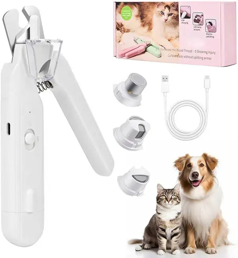 Summervibes Professional 2-In-1 Pet Nail Clipper and Grinder - Ultra Quiet Electric Nail Trimming Set for Dogs and Cats of All Sizes, Rechargeable and Efficient