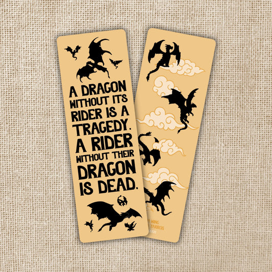 Dragon and Rider Quote Bookmark | Fourth Wing