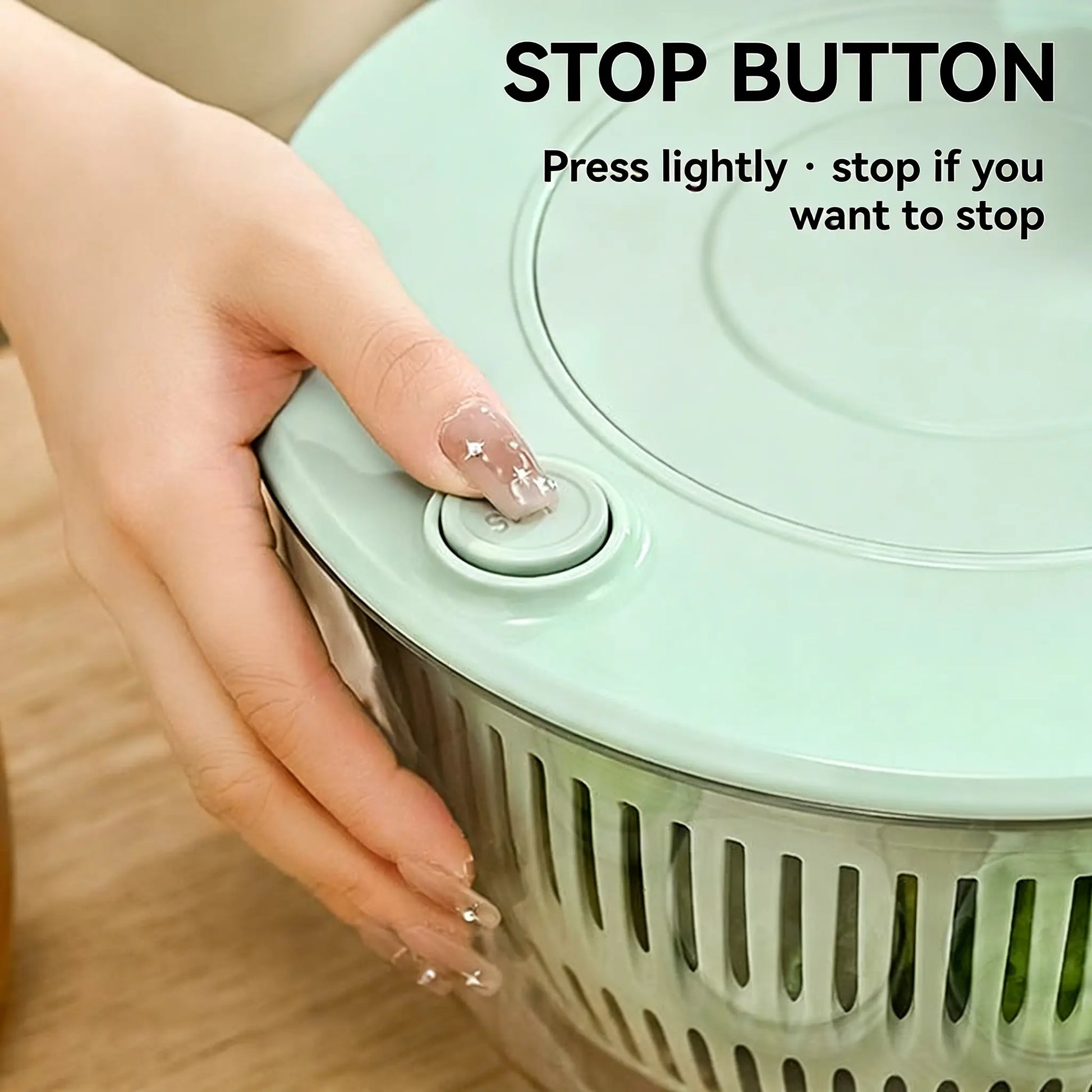 UFORU Large Salad Spinner - 3-in-1 Vegetable and Fruit Washing Bowl with Strainer, Lettuce Spinner with 5-Blade Slicer, Egg Yolk Strainer, and Salad Bowl for Efficient Salad Preparation, 5.3 Qt Kitchen Gadget Set