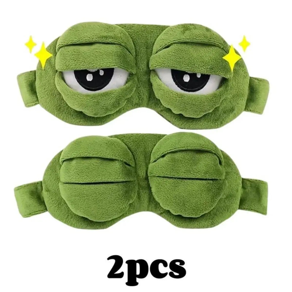 3D Frog Eye Mask - 9cm Cotton and Plush Soft Cartoon Eye Shade, Hypoallergenic Adjustable Strap Portable Blindfold for Travel, Unique Gift for Adults