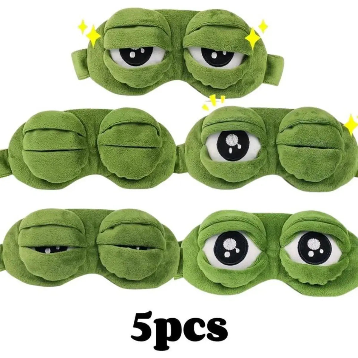 3D Frog Eye Mask - 9cm Cotton and Plush Soft Cartoon Eye Shade, Hypoallergenic Adjustable Strap Portable Blindfold for Travel, Unique Gift for Adults