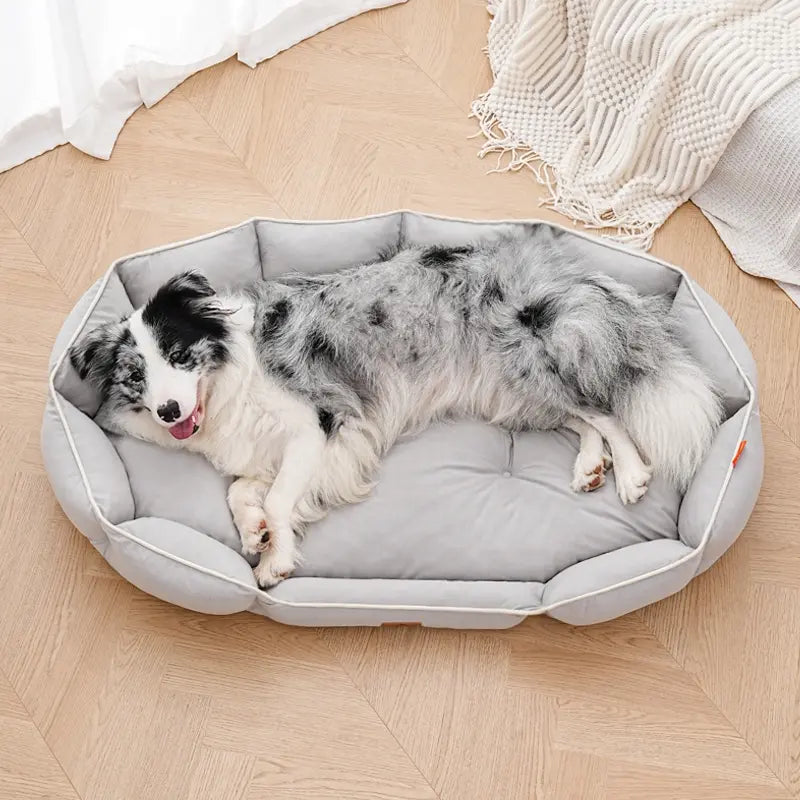 Dog Bed All-Season Pet Nest Anti-Slip Soft Plush Pillow Warm Winter Luxury Sofa Cat Couch Washable Dog Paw Cushion Resting Area Durable Base