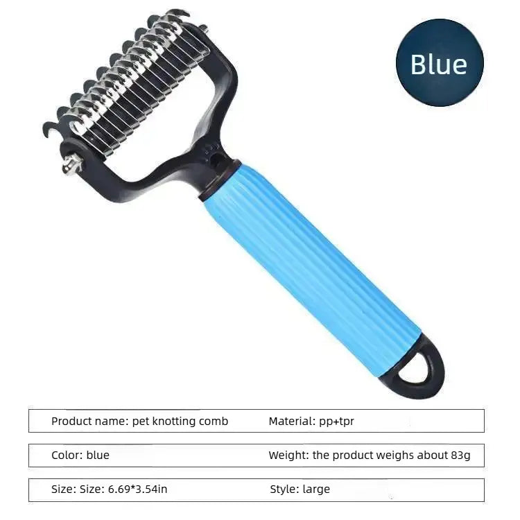 Elevate Your Dog's Grooming Experience with Our Professional Universal Detangling Comb - Stainless Steel Double-Sided Design for Effortless Shedding and Matted Hair Management